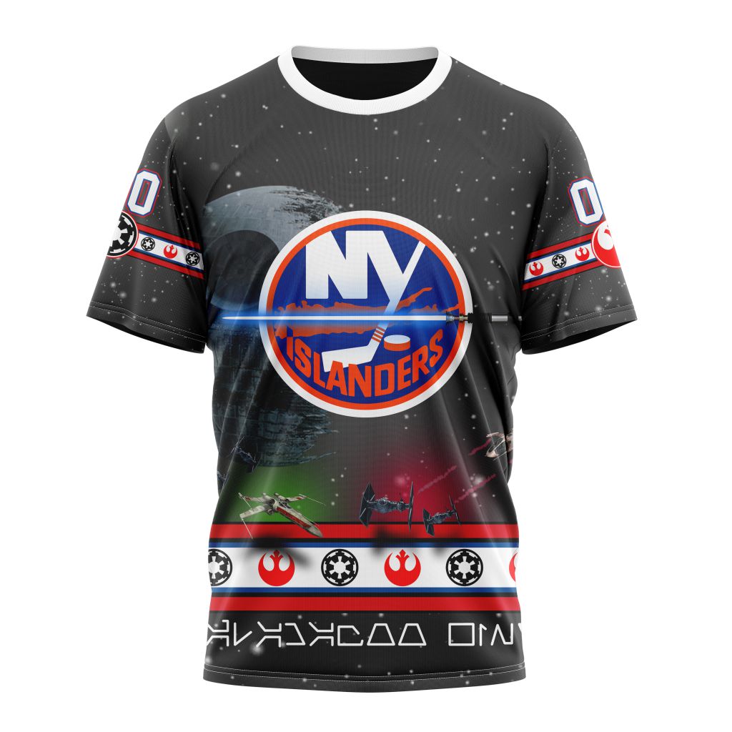 New York Islanders Special Star Wars Design Personalized Name And Number T-Shirt Oregontrailrvpk Shirt