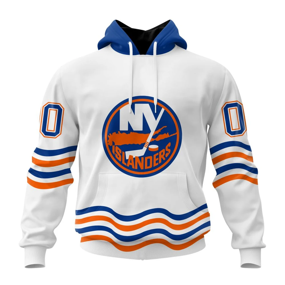 New York Islanders Special Whiteout Design All Over Print Hoodie Style 74675