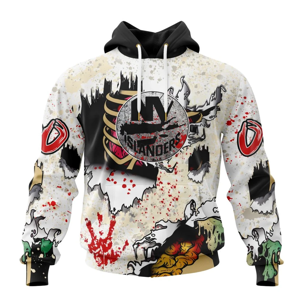 New York Islanders Special Zombie For Halloween All Over Print Hoodie Style 88396