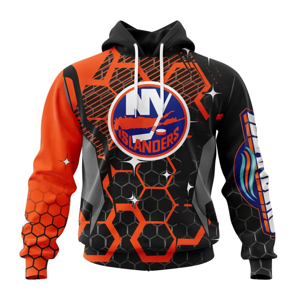 New York Islanders Specialized Design With Motocross All Over Print Hoodie Style 23047