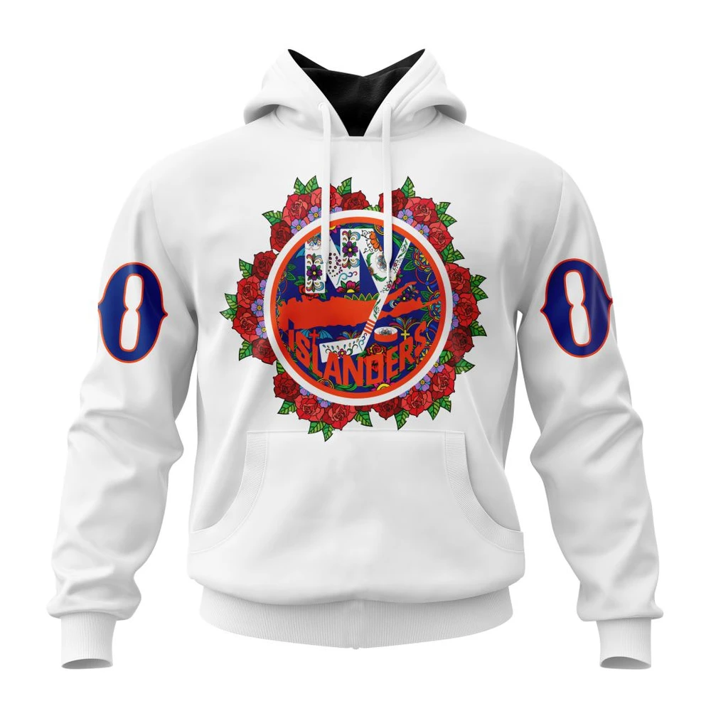 New York Islanders Specialized Unisex Kits Dia De Muertos All Over Print Hoodie Style 78094