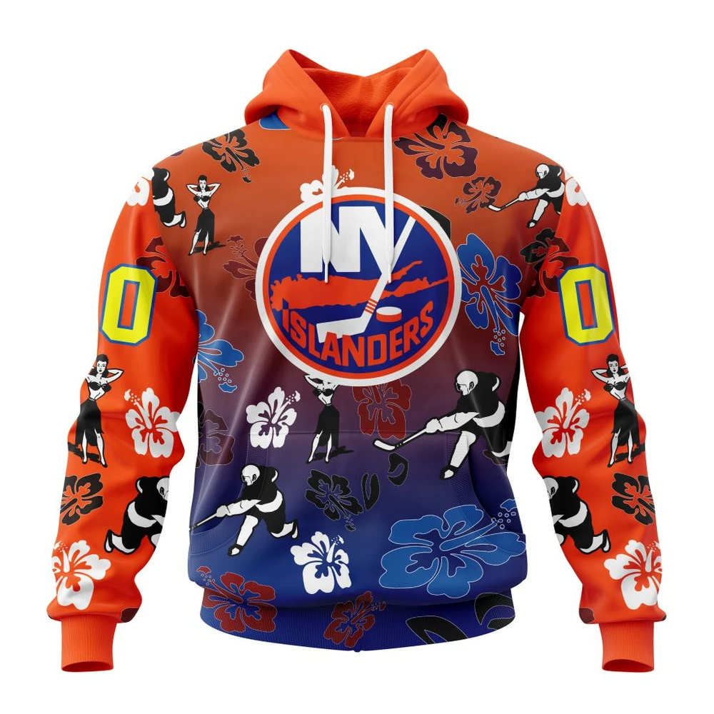 New York Islanders X Hawaii Specialized Design For Hawaiia All Over Print Hoodie Style 43552