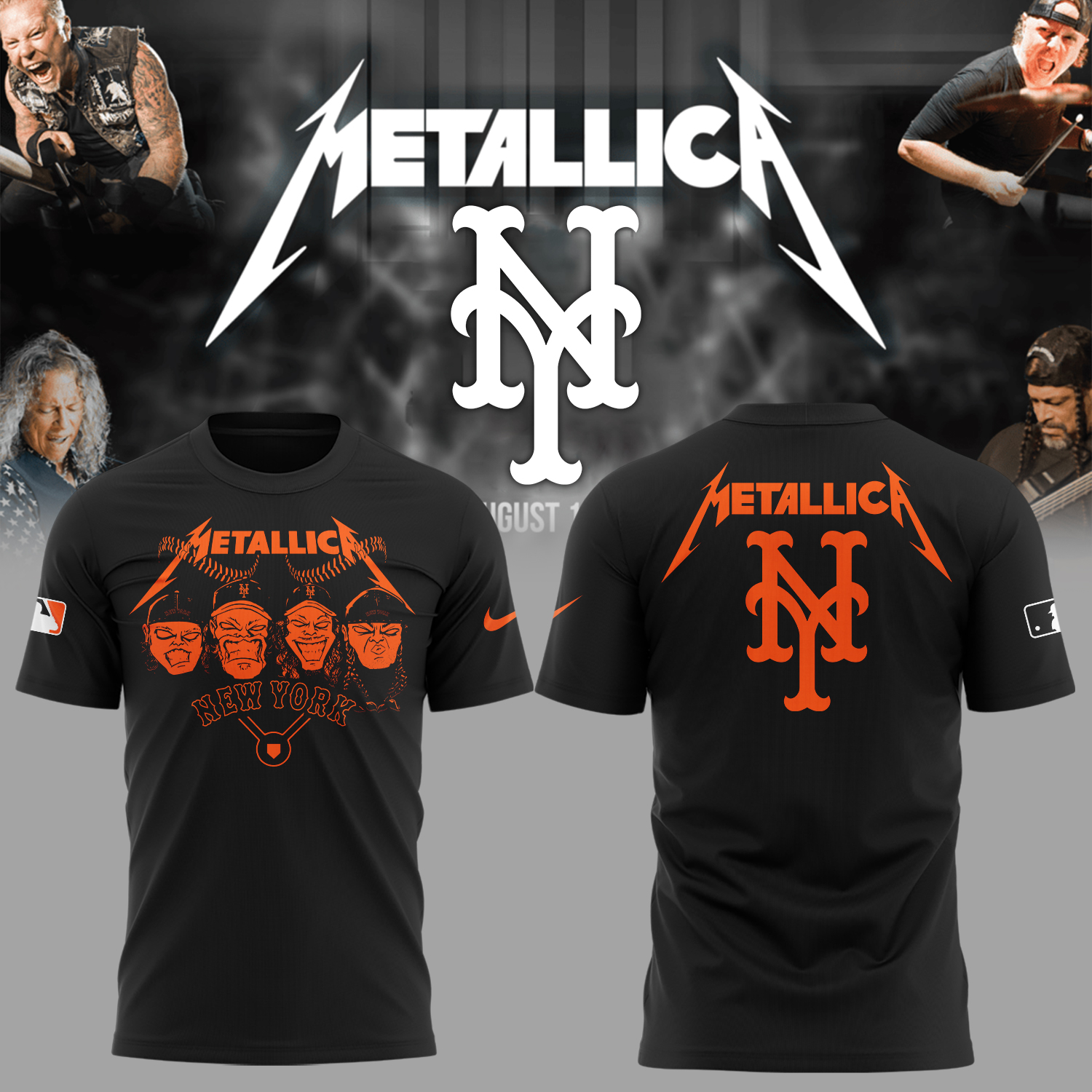 New York Mets Baseball Metallica Night T-Shirt Baseball Oregontrailrvpk Shirt