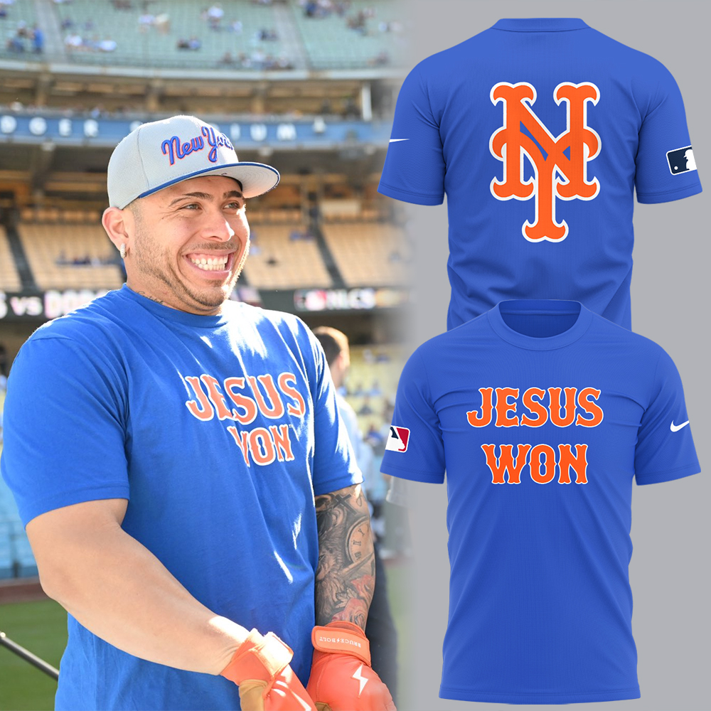 New York Mets Jesus Won Shirt Gift Ideas For Baseball Players Oregontrailrvpk Shirt