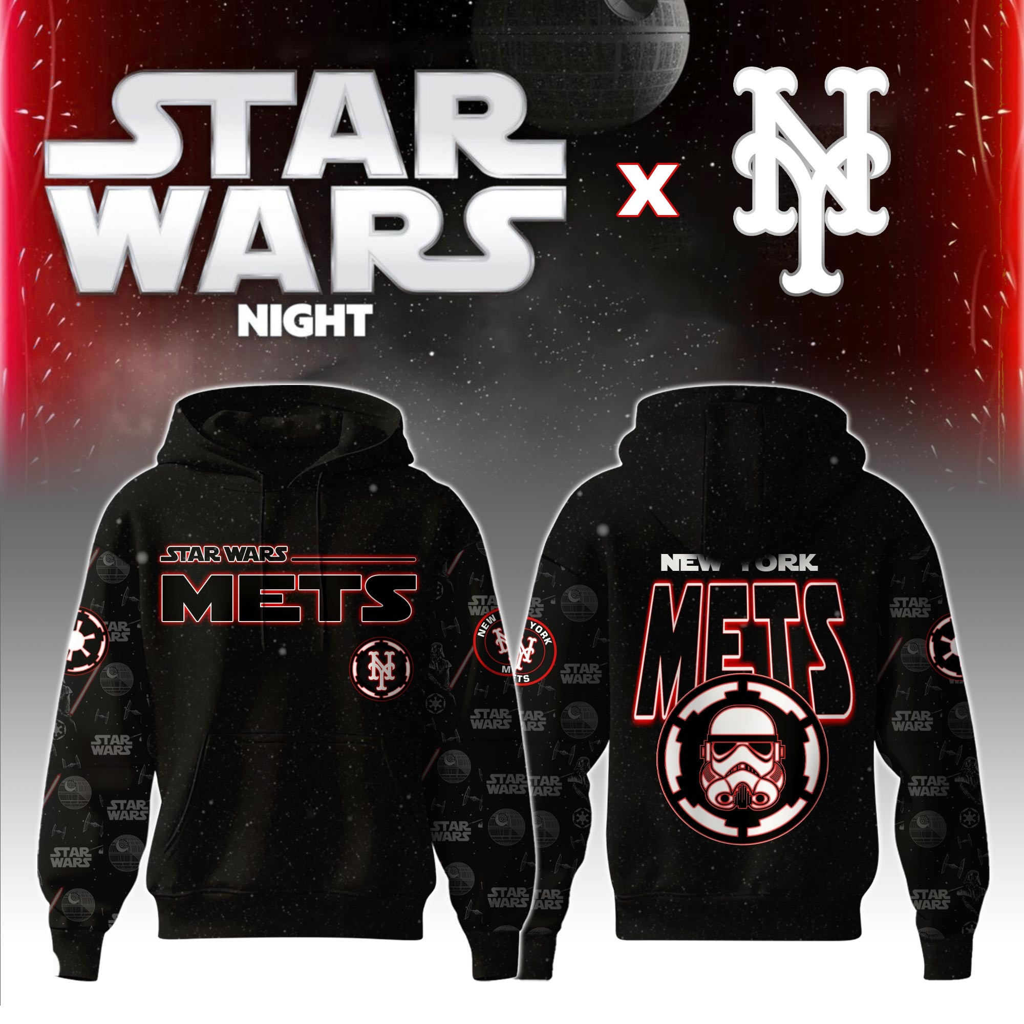New York Mets MLB x Star War Night Special Edition Hoodie 2025 Cool Baseball Gifts