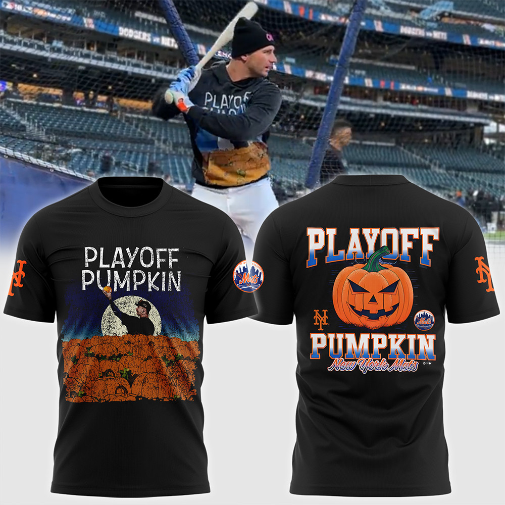 New York Mets PLAYOFF PUMPKIN Exclusive T-Shirt Baseball Lover Gift Ideas Oregontrailrvpk Shirt