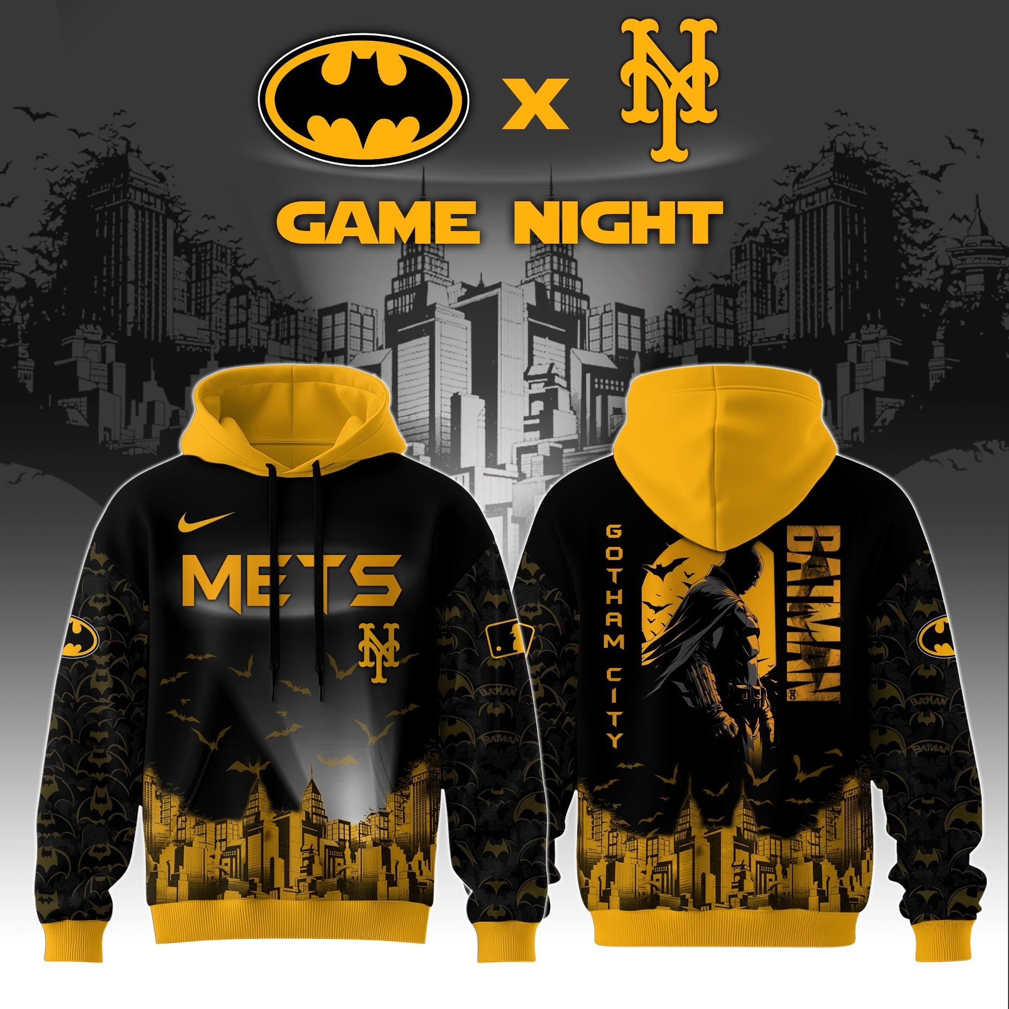 New York Mets x DC Batman Game Night Hoodie Best For Him Dad Ideas