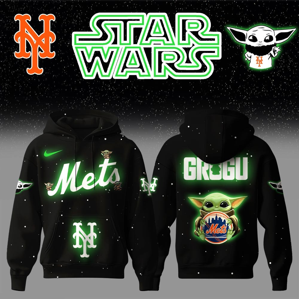 New York Mets x Stars Wars Baby Yoda Game Night Hoodie Presents
