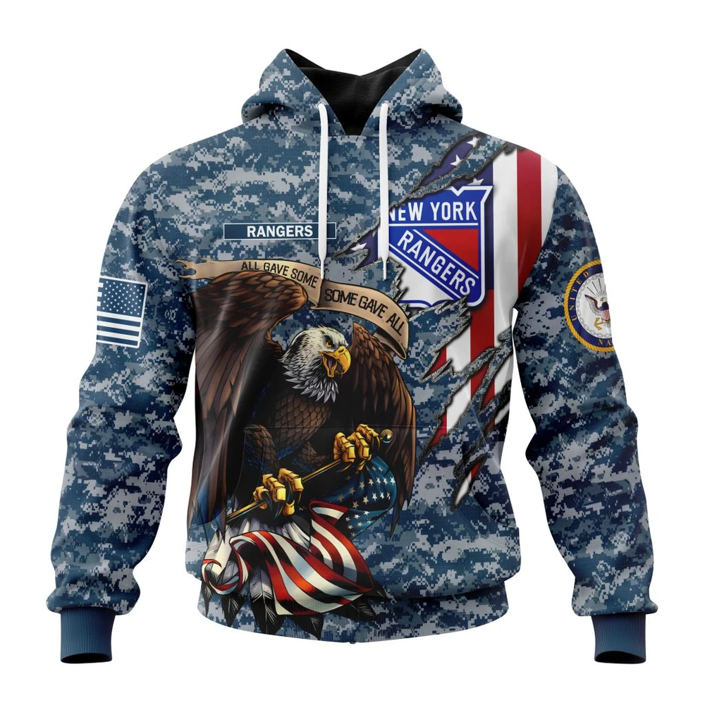 New York Rangers Honor Us Navy Veterans All Over Print Hoodie Style 93462