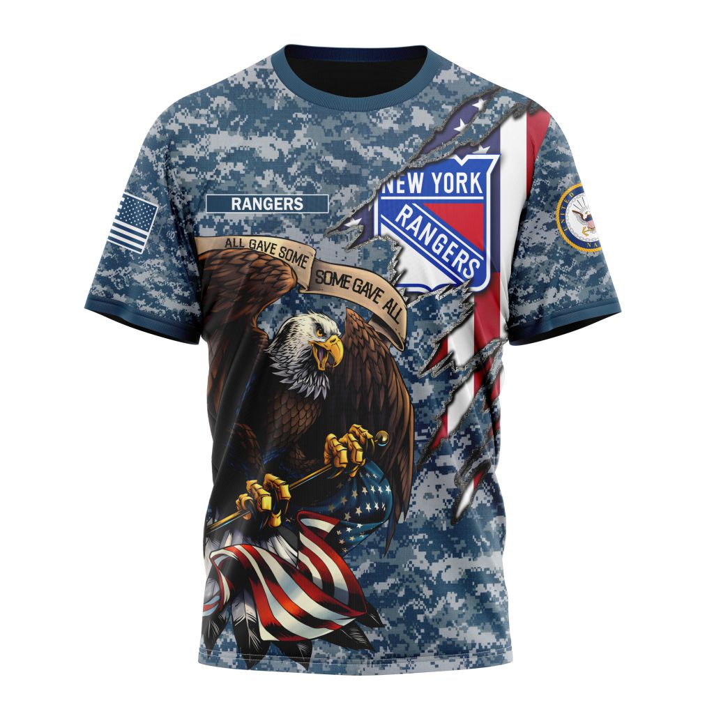 New York Rangers Honor US Navy Veterans Personalized Name And Number T-Shirt Oregontrailrvpk Shirt