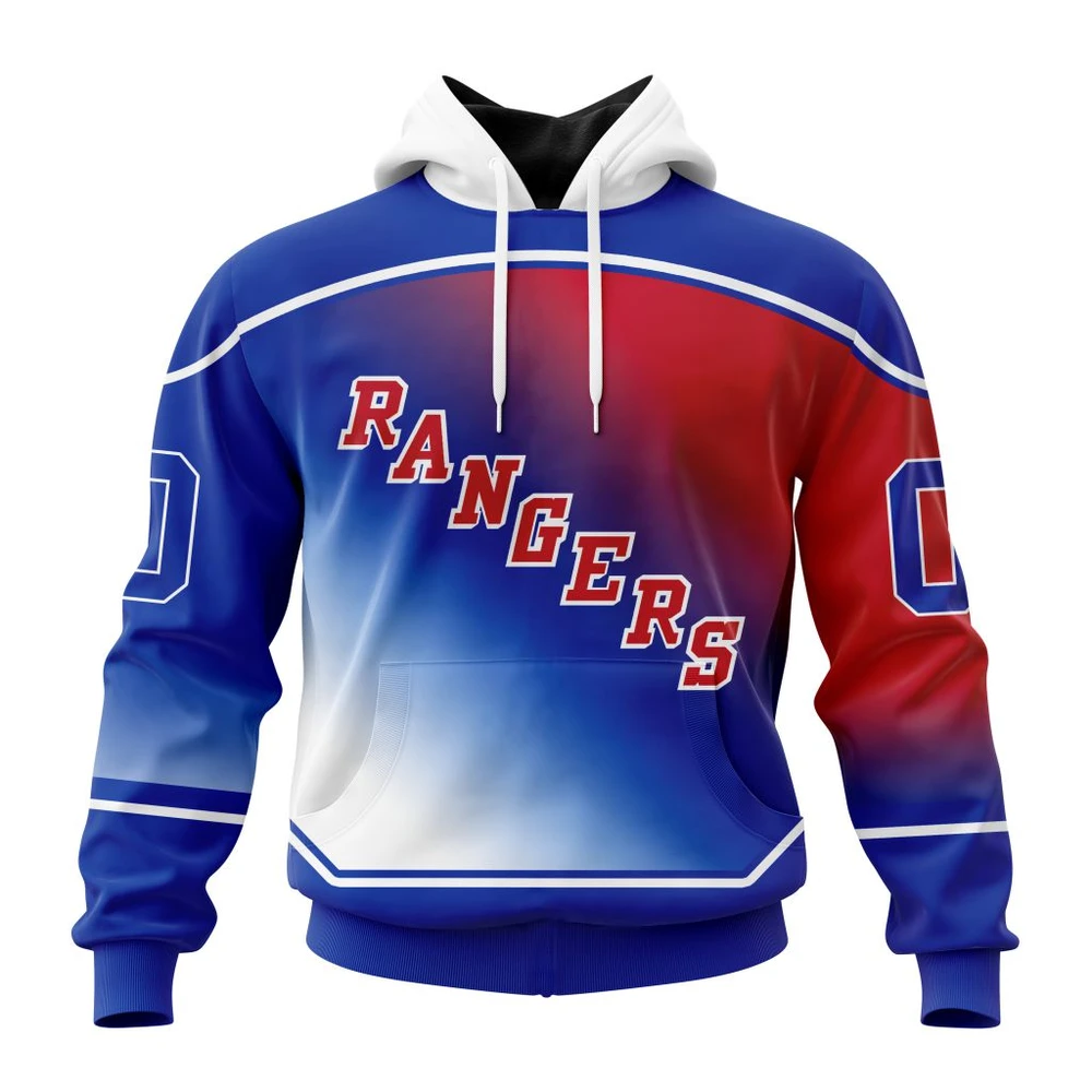 New York Rangers Personalize Gradient Series Concept All Over Print Hoodie Style 92892