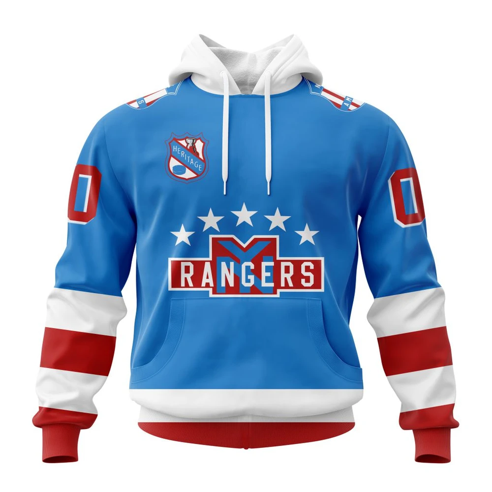 New York Rangers Personalized Heritage Design All Over Print Hoodie Style 77950