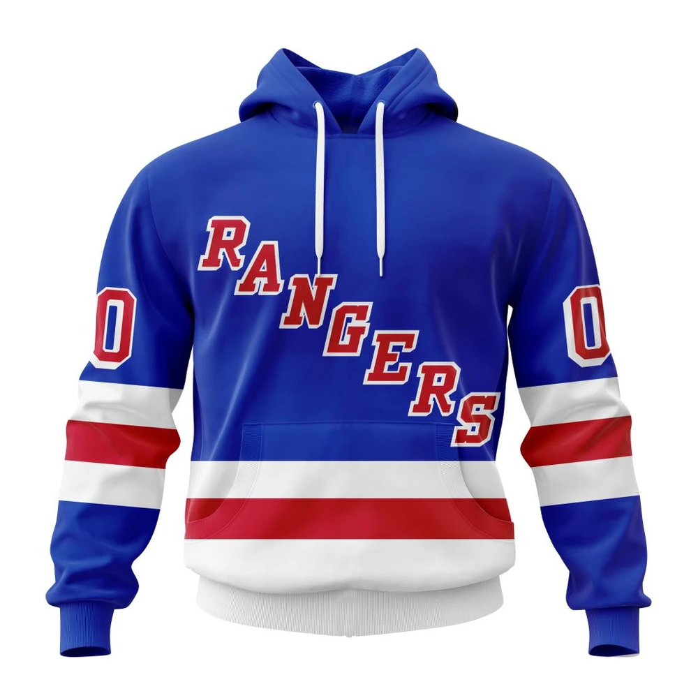 New York Rangers Personalized Home Kits All Over Print Hoodie Style 21432