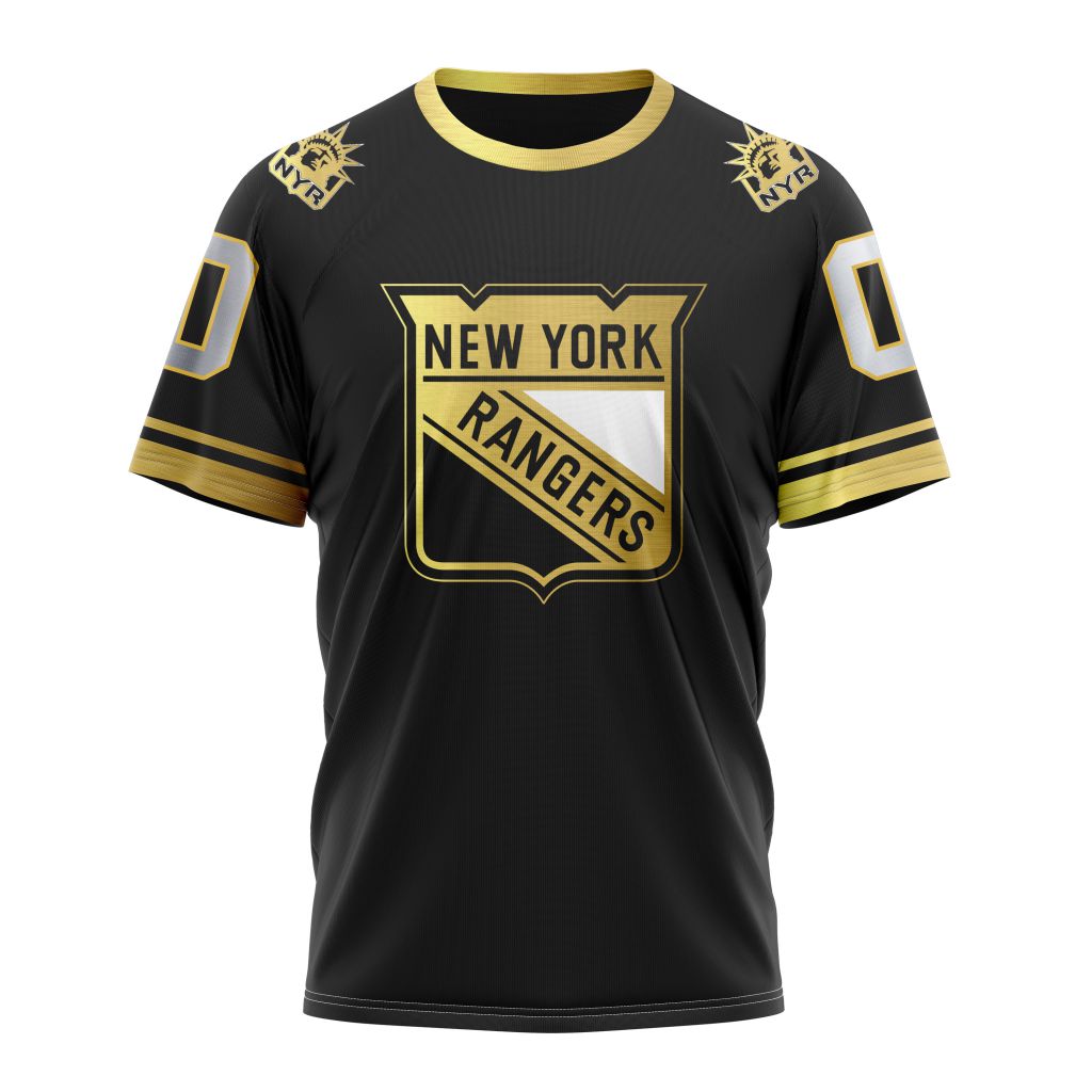 New York Rangers Special Black And Gold Design 01 Personalized Name And Number T-Shirt Oregontrailrvpk Shirt