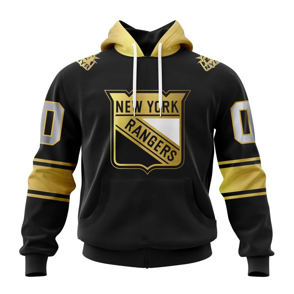 New York Rangers Special Black And Gold Design All Over Print Hoodie Style 74210