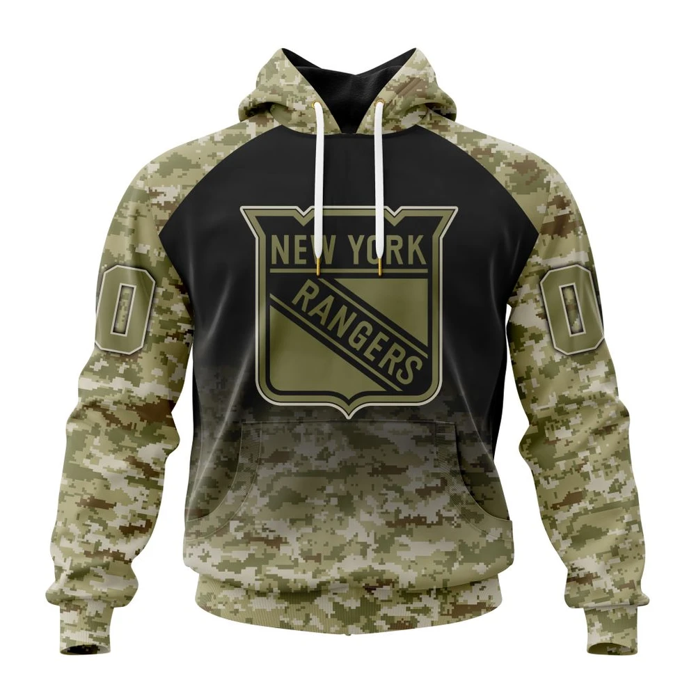 New York Rangers Special Camo Design For Veterans Day All Over Print Hoodie Style 22675
