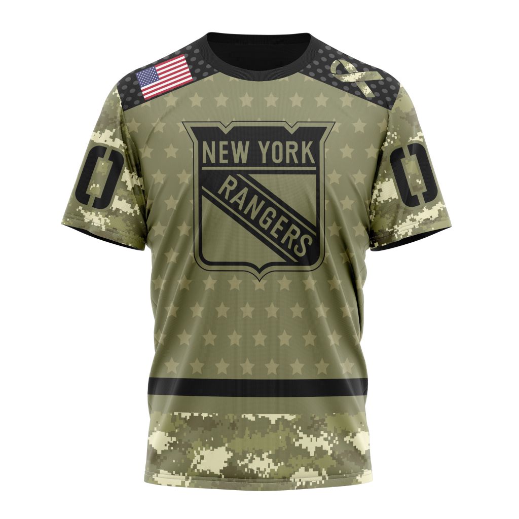 New York Rangers Special Camo Military Appreciation Personalized Name And Number T-Shirt Oregontrailrvpk Shirt