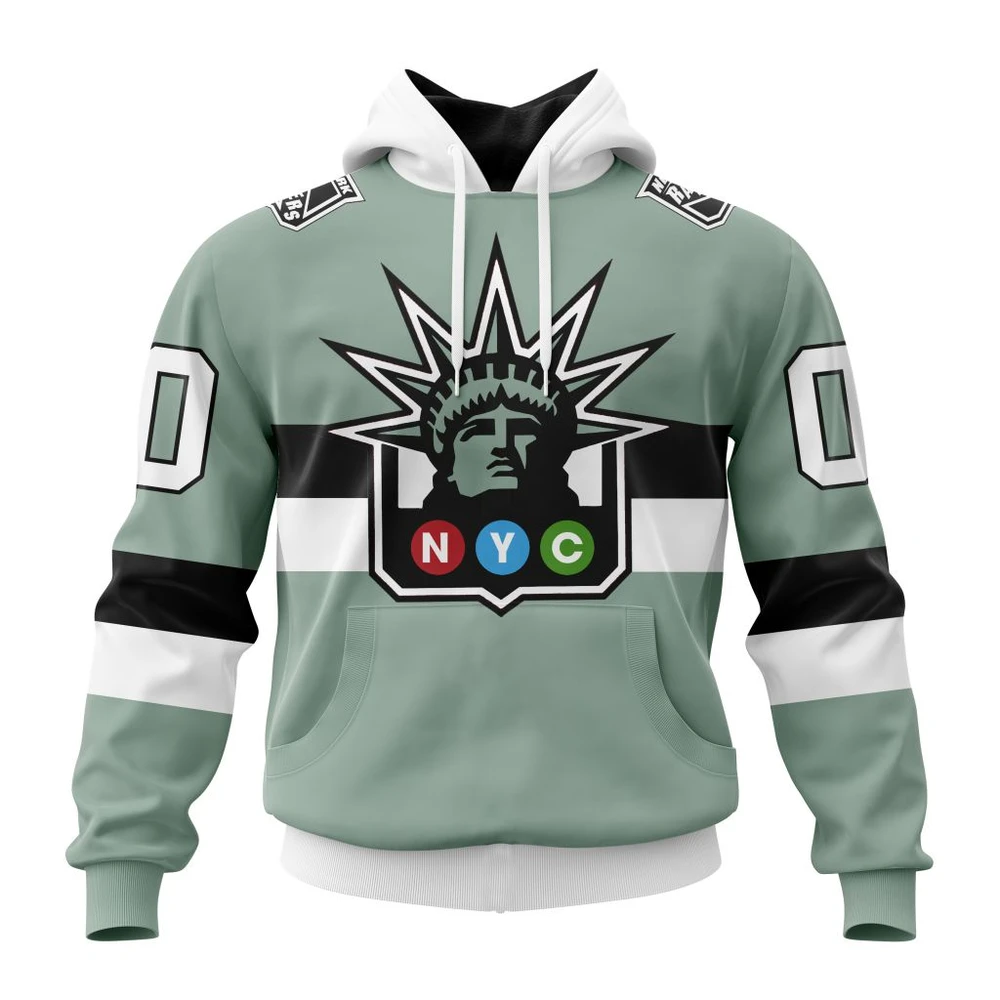 New York Rangers Special City Connect Design All Over Print Hoodie Style 94131