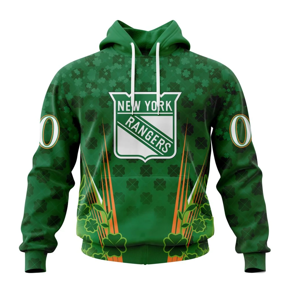 New York Rangers Special Design For St. Patrick Day All Over Print Hoodie Style 42248