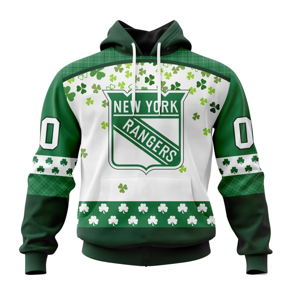 New York Rangers Special Design For St. Patrick Day All Over Print Hoodie Style 69082