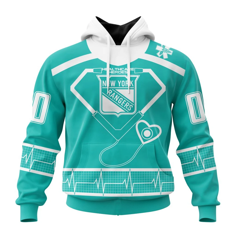 New York Rangers Special Design Honoring Healthcare Heroes All Over Print Hoodie Style 44113