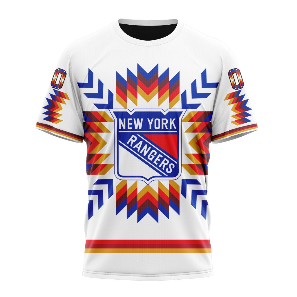 New York Rangers Special Design With Native Pattern Personalized Name And Number T-Shirt Oregontrailrvpk Shirt