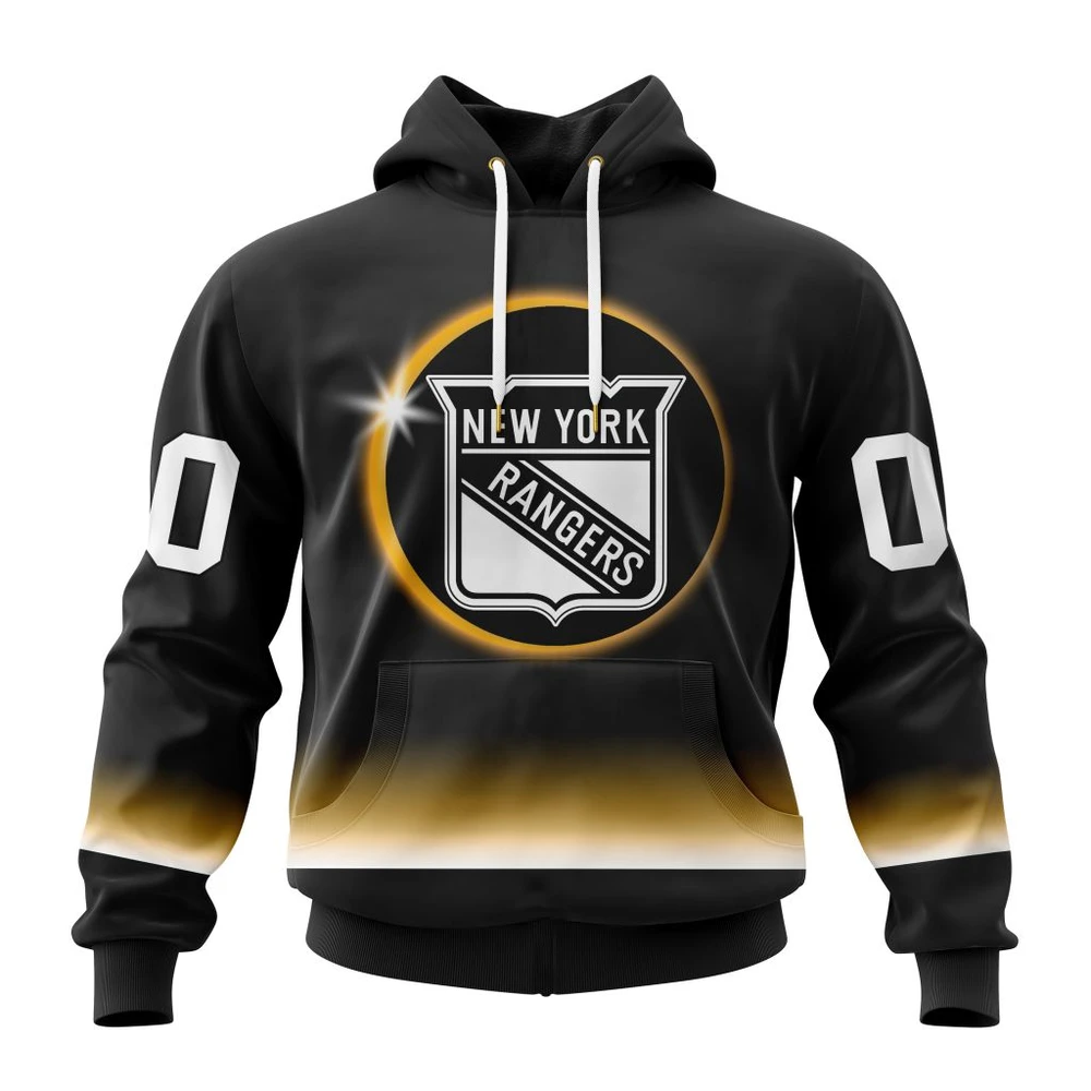 New York Rangers Special Eclipse Design All Over Print Hoodie Style 72684