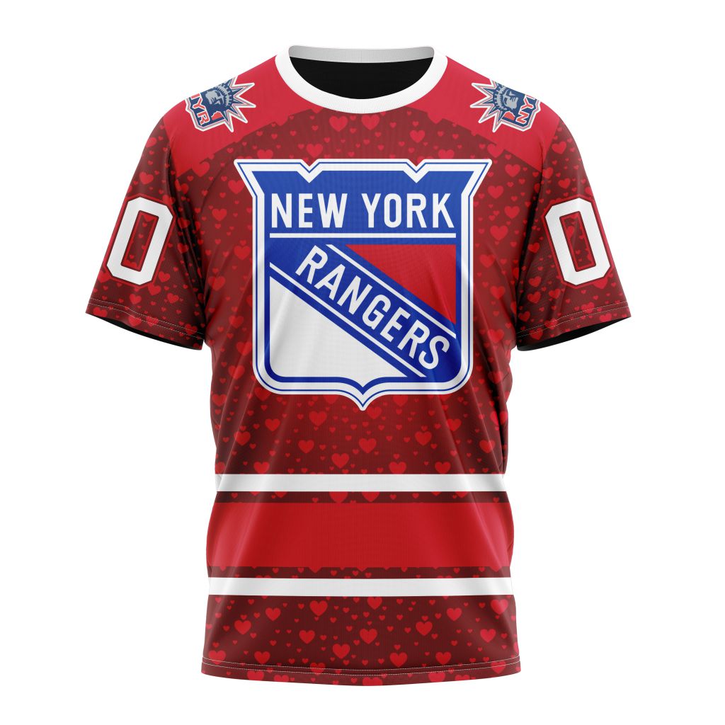 New York Rangers Special Gift For Valentines Day 01 Personalized Name And Number T-Shirt Oregontrailrvpk Shirt