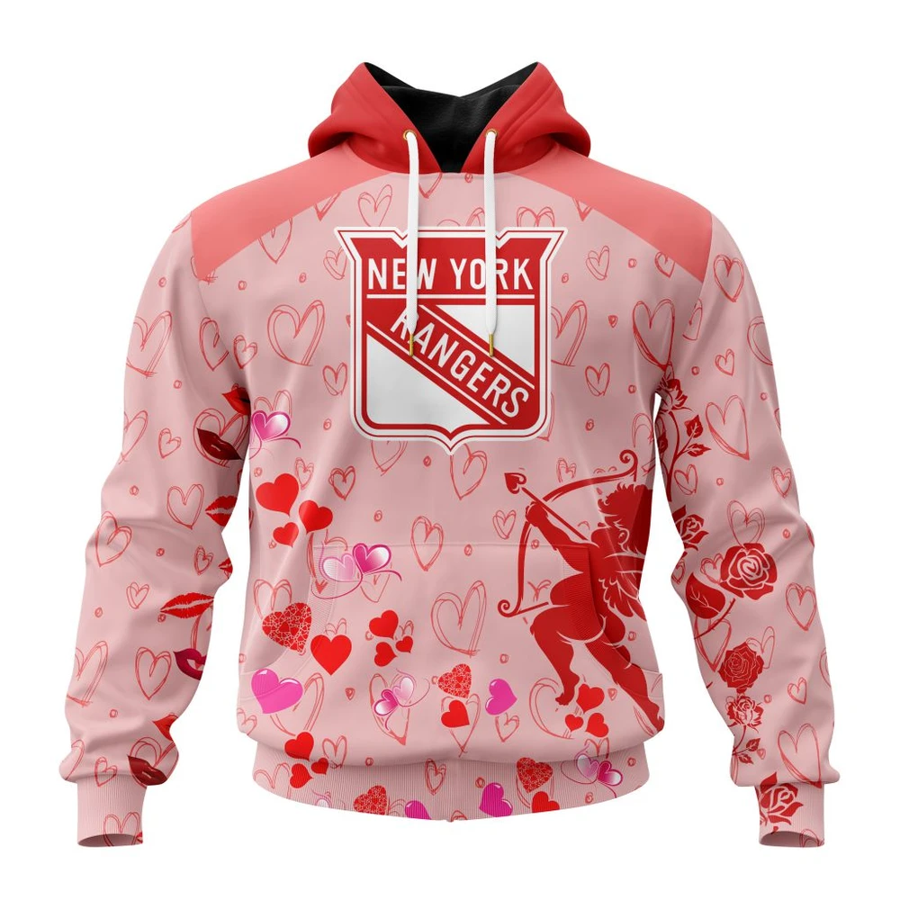 New York Rangers Special Gift For Valentines Day All Over Print Hoodie Style 40599