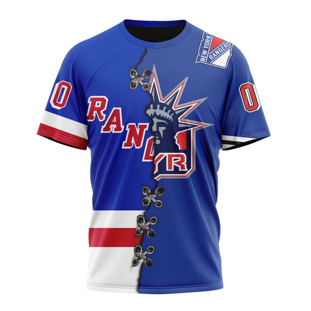 New York Rangers Special Home Mix Reverse Retro Personalized Kits Personalized Name And Number T-Shirt Oregontrailrvpk Shirt