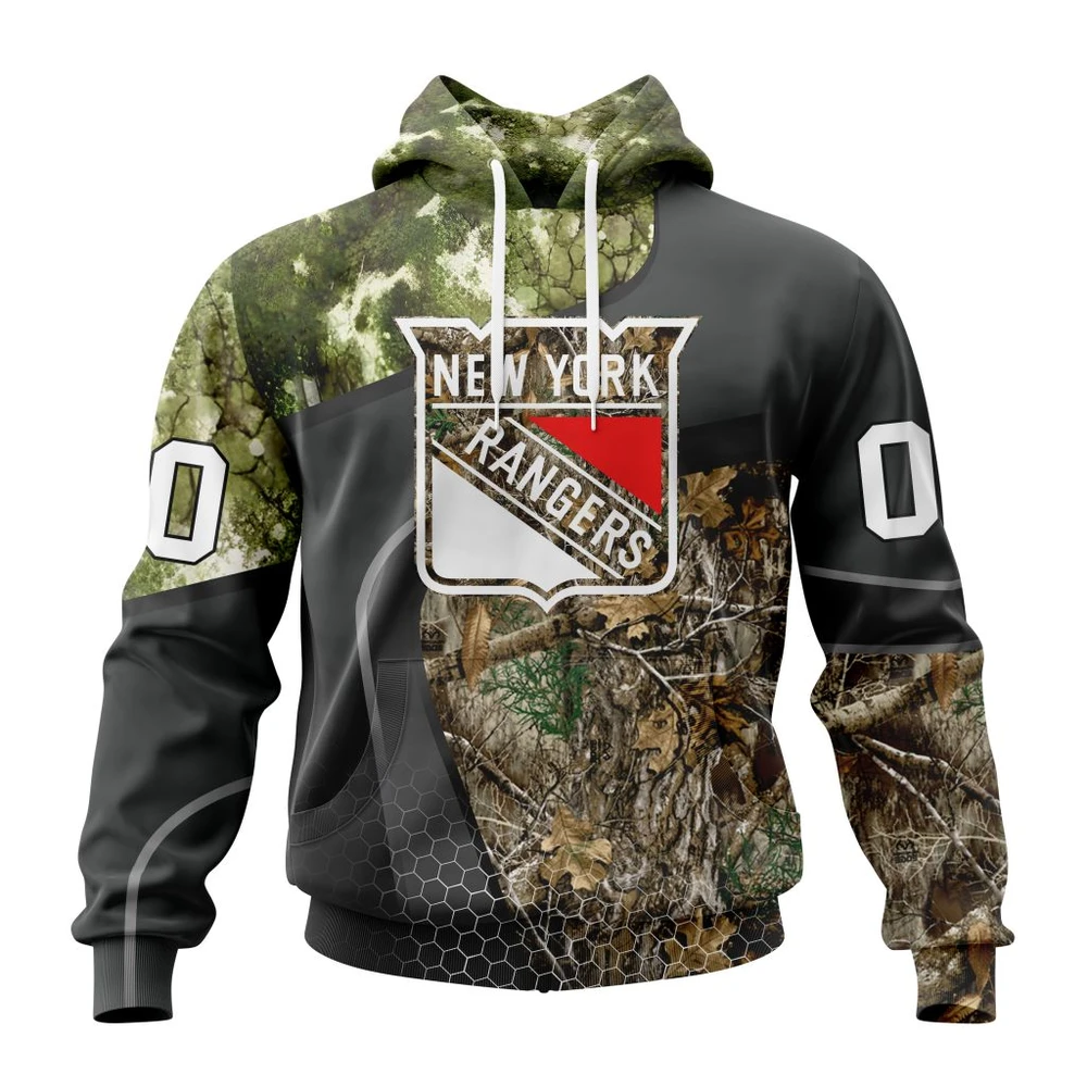 New York Rangers Special Hunting Camo Design All Over Print Hoodie Style 18999