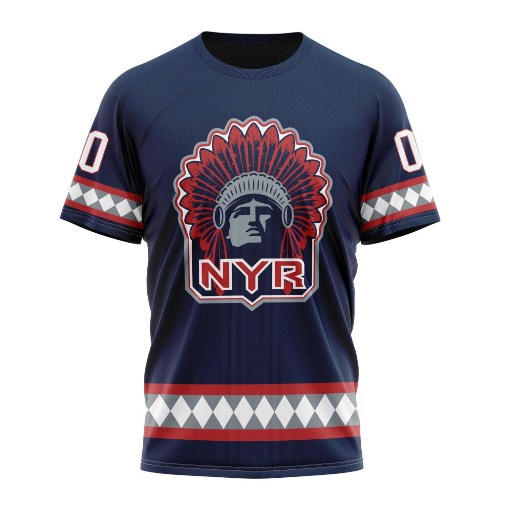 New York Rangers Special Indigenous Design Personalized Name And Number T-Shirt Oregontrailrvpk Shirt
