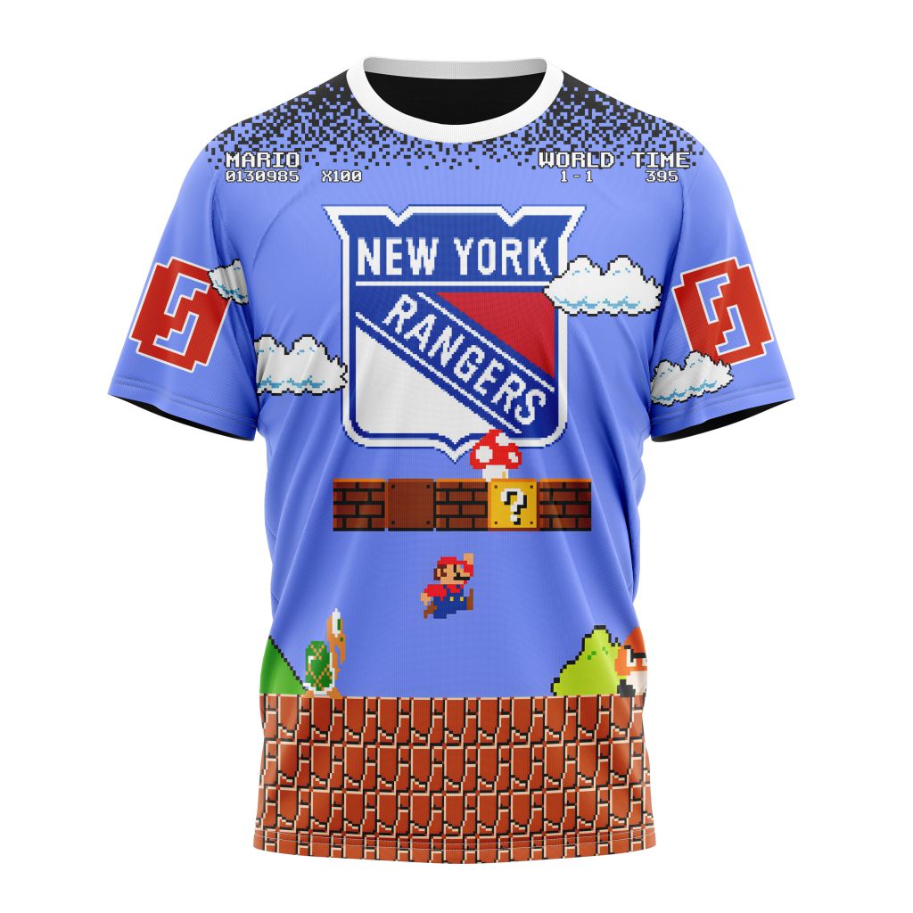 New York Rangers Special Kits With Super Mario Game Design Personalized Name And Number T-Shirt Oregontrailrvpk Shirt