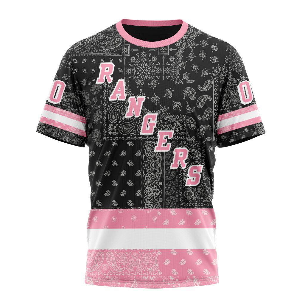 New York Rangers Special Pink Paisley Design 01 Personalized Name And Number T-Shirt Oregontrailrvpk Shirt