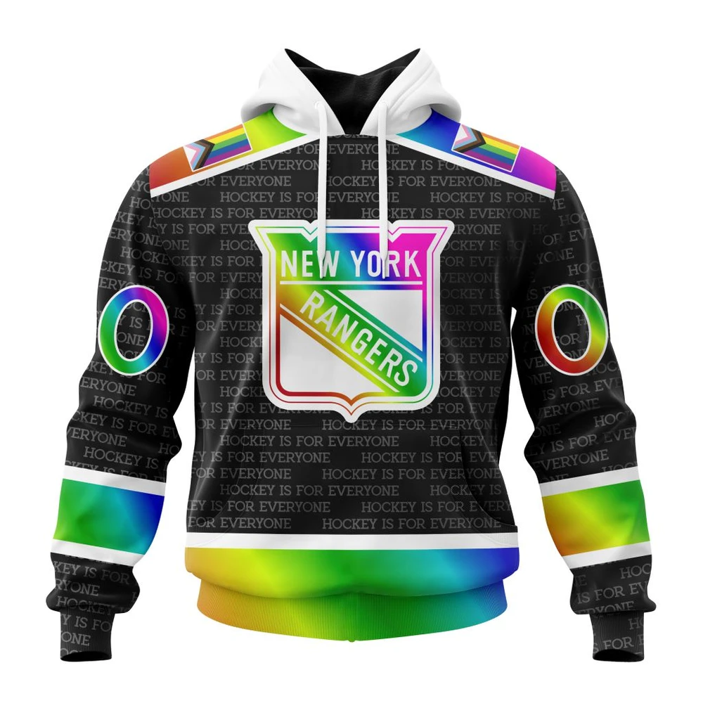 New York Rangers Special Pride Design Hockey Is For Everyone All Over Print Hoodie Style 97963