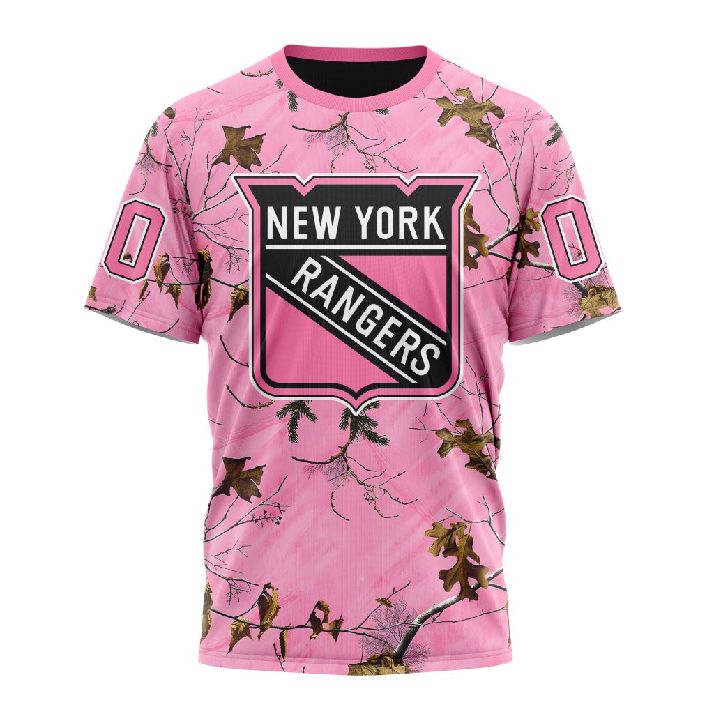 New York Rangers Special Realtree Pink Camouflage Design 01 Personalized Name And Number T-Shirt Oregontrailrvpk Shirt