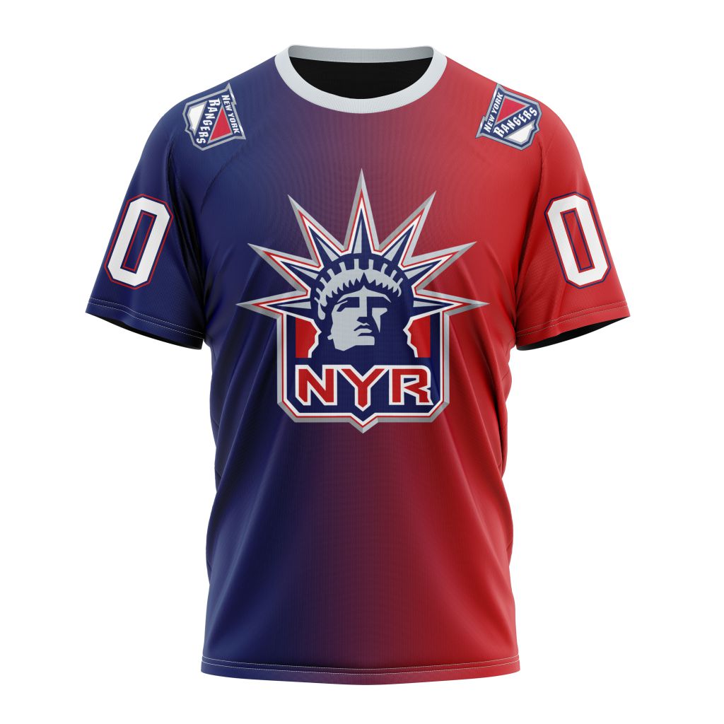 New York Rangers Special Retro Gradient Design Personalized Name And Number T-Shirt Oregontrailrvpk Shirt