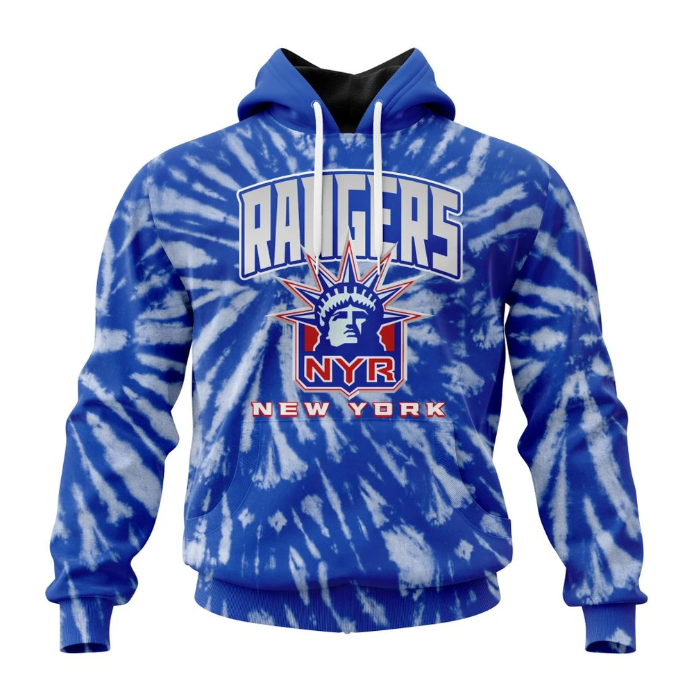 New York Rangers Special Retro Vintage Tie Dye All Over Print Hoodie Style 69018