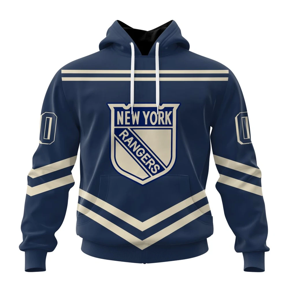 New York Rangers Special Two-Tone Design All Over Print Hoodie Style 36331