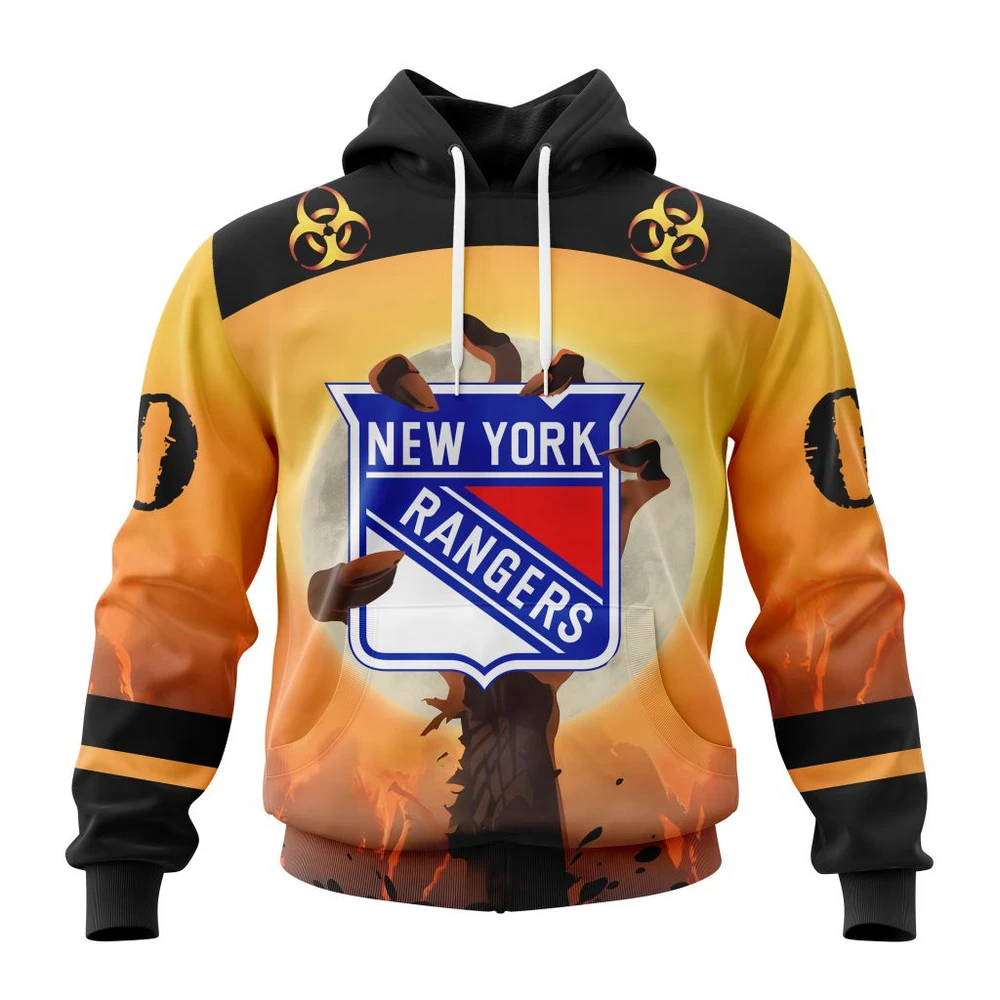 New York Rangers Special Zombie Design For Halloween All Over Print Hoodie Style 46395
