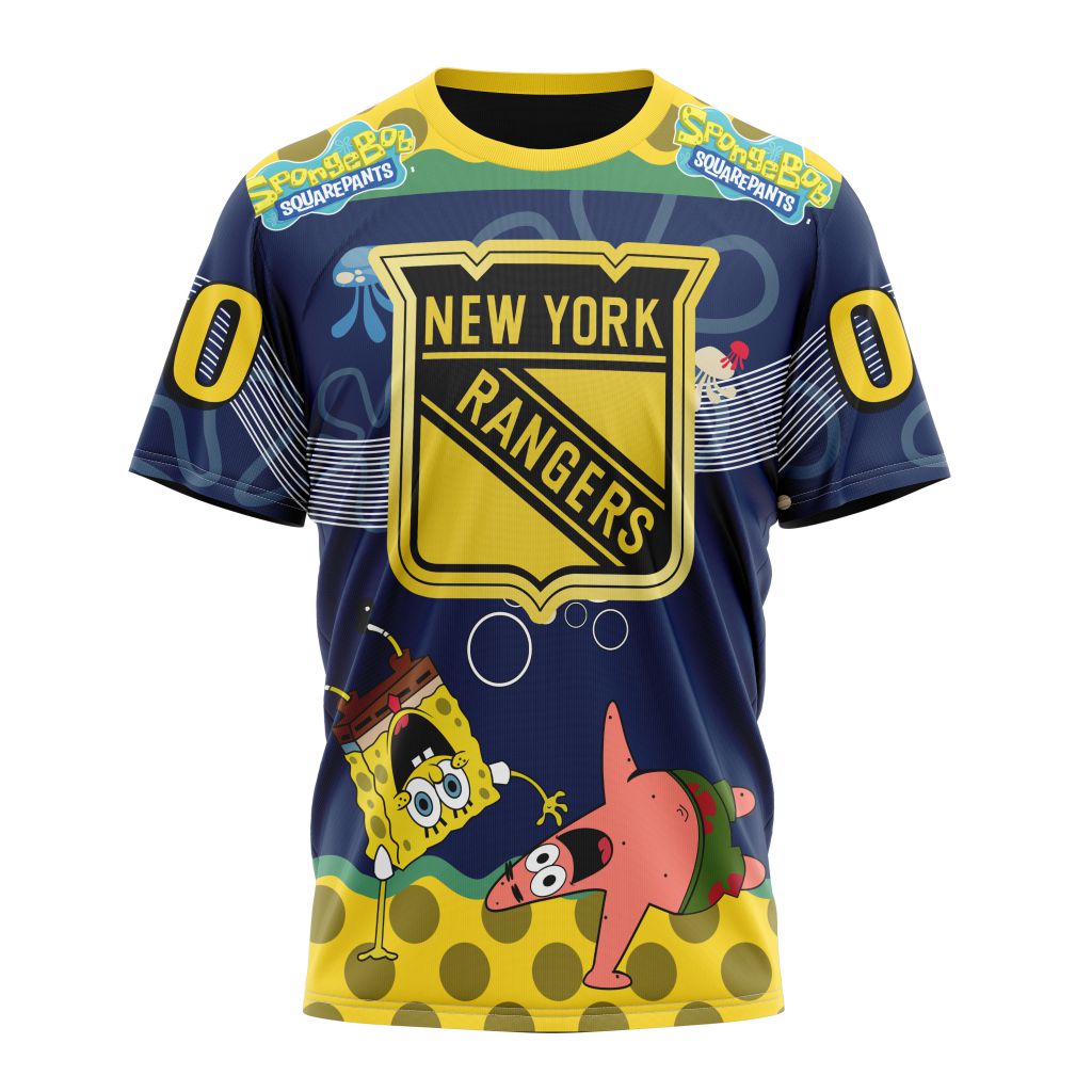 New York Rangers Specialized Jersey With SpongeBob Personalized Name And Number T-Shirt Oregontrailrvpk Shirt