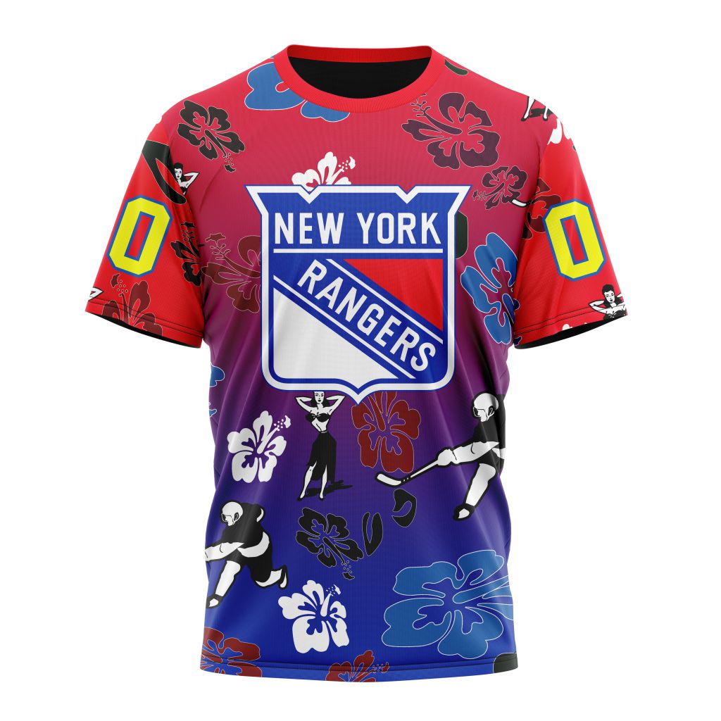 New York Rangers X Hawaii Specialized Design For Hawaiia Personalized Name And Number T-Shirt Oregontrailrvpk Shirt