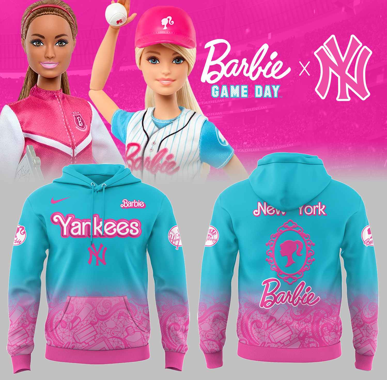 New York Yankees Baseball Barbie Night Hoodie Gift For Baseball Lover