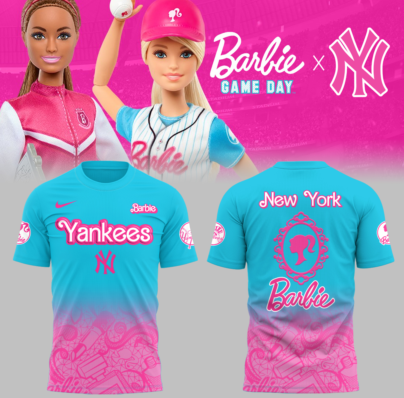 New York Yankees Baseball Barbie Night T-Shirt Baseball Fan Presents Oregontrailrvpk Shirt