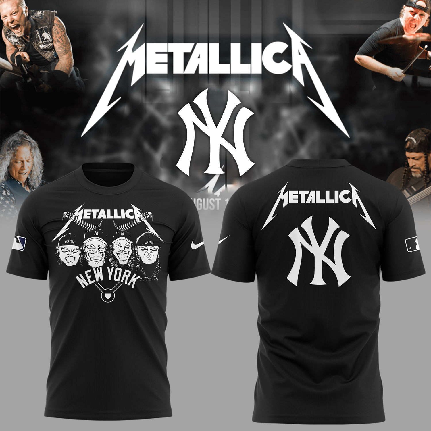New York Yankees Baseball Metallica Night T-Shirt Gift Ideas For Baseball Players Oregontrailrvpk Shirt
