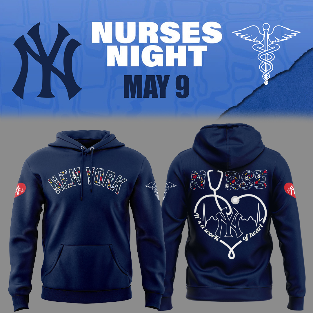 New York Yankees Baseball Nurses Night Navy Hoodie Gift For Baseball Lover