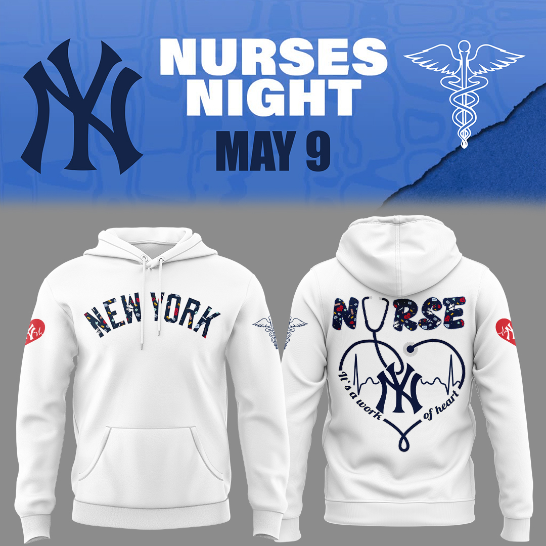 New York Yankees Baseball Nurses Night White Hoodie Unique Baseball Gifts