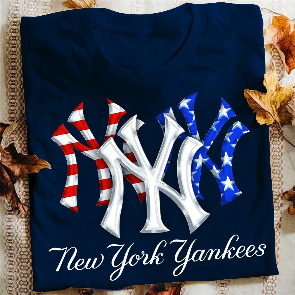 New York Yankees Red White Blue American T-Shirt 4Th Of July Baseball Yankees Oregontrailrvpk Shirt
