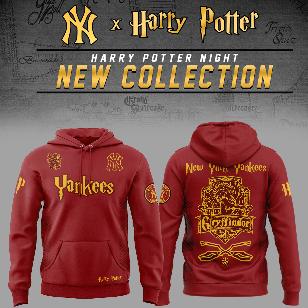 New York Yankees x Harry Potter Night Gryffindor House Hoodie Gift Ideas For Baseball Players