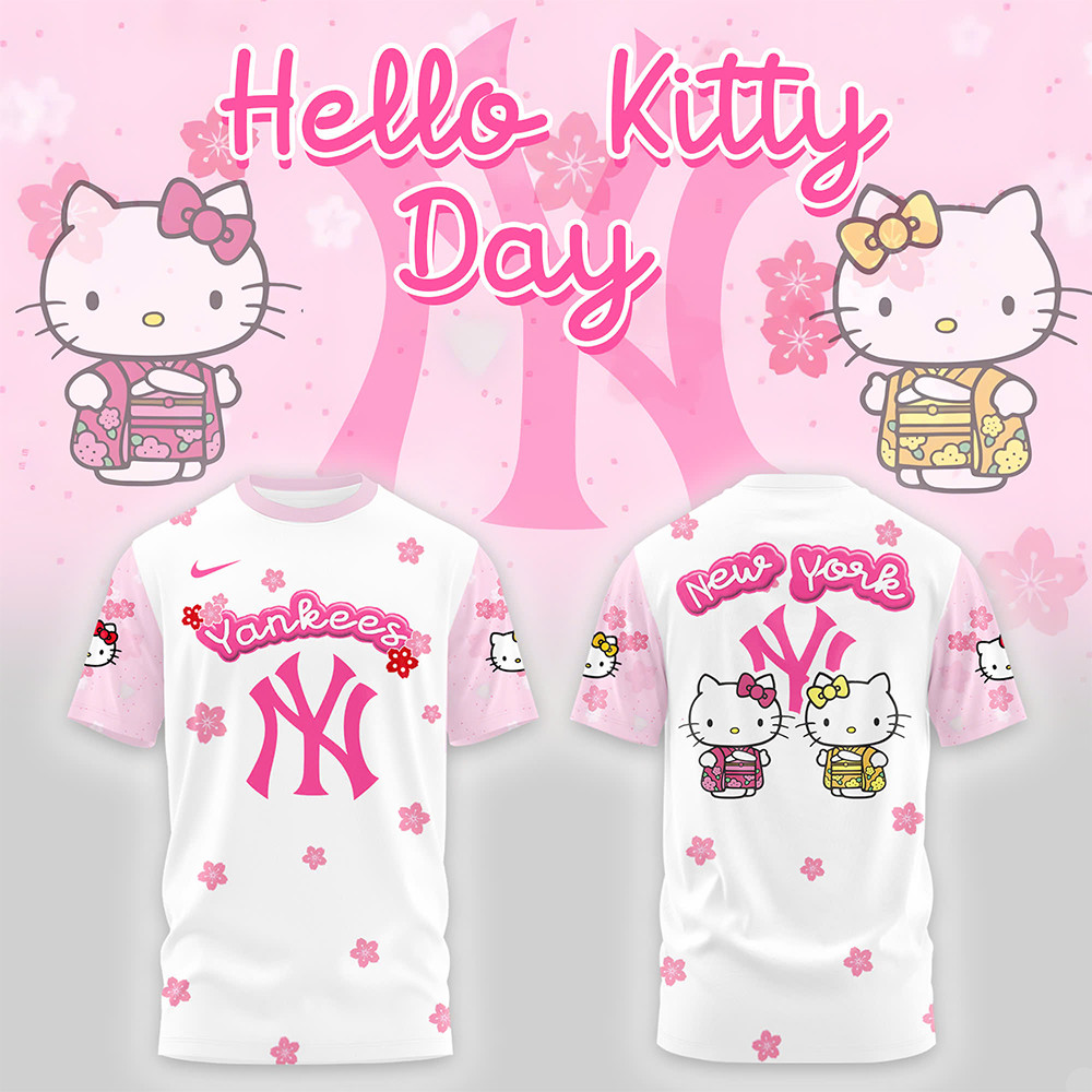 New York Yankees x Hello Kitty 2025 T-Shirt Best Oregontrailrvpk Shirt